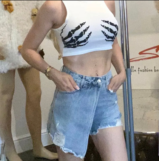 Tiffany 11 Jean Skorts with Alternative Swarovski Crystals