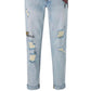 Vintage Bleach Distressed Boyfriend Jeans