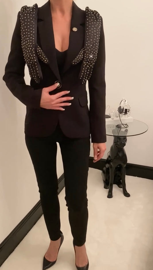 Veronica Limited Edition Blazer With 3D Padded Swarovski Alternative Crystal Hands