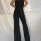 Poly Bardot black two way sleeveless jumpsuit and Swarovski alternative triangle shape crystal details
