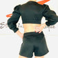 Lipsy Black Puff Sleeve Cropped Top & Shorts with Sequin Lips details/ LIMITED EDITION