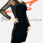 Katie Black Velvet Panelled Dress with Swarovski Alternative Crystals/ Limited Edition