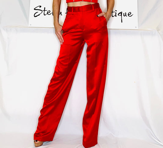 Torina Rosso Casual Trousers with Crystals/ LIMITED EDITION