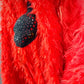 Ely Red Teddy Coat with Snake Collar/Belt /LIMITED EDITION
