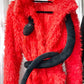 Ely Red Teddy Coat with Snake Collar/Belt /LIMITED EDITION