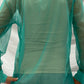 Partri Pepe Turquoise Long Sleeves 2 piece shirt set with skull detailing/ crystal eyes to front