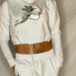 White Cropped Hoodie & Jogger Lounge Set Limited Edition Angel Arrow With Crystals