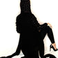 Caren Black Crystal Hooded/ Crystal Long Sleeve/ Longline Cardi -LIMITED EDITION