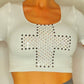 Merry Cross Secret Support Seamless Crop Top with Swarovski Alternative Crystals