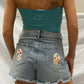 Lena Sky Blue Seamless Bodysuit with Rhinestone/Crystal Details